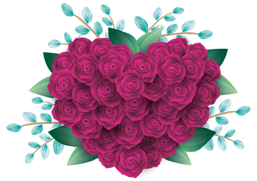 Vinilne preproge za spalnico srčna krona z vrtnicami - TenStickers