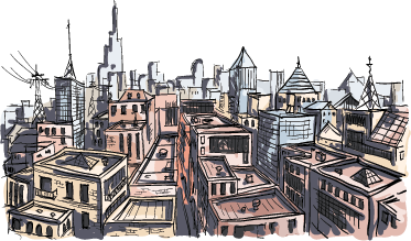 Vinilne preproge za spalnico aquarella mesto - TenStickers