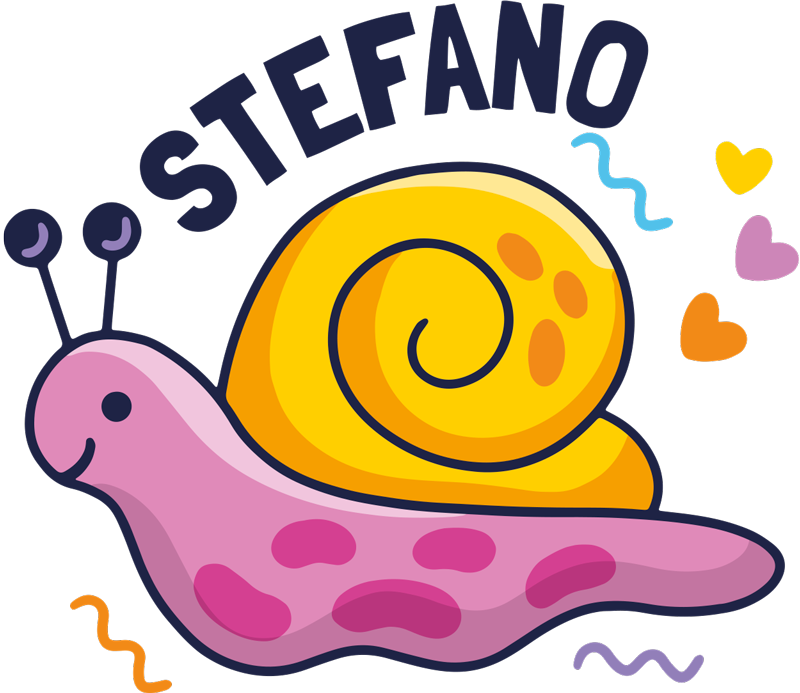 Otroške vinilna preproga pisan polž z imenom - TenStickers