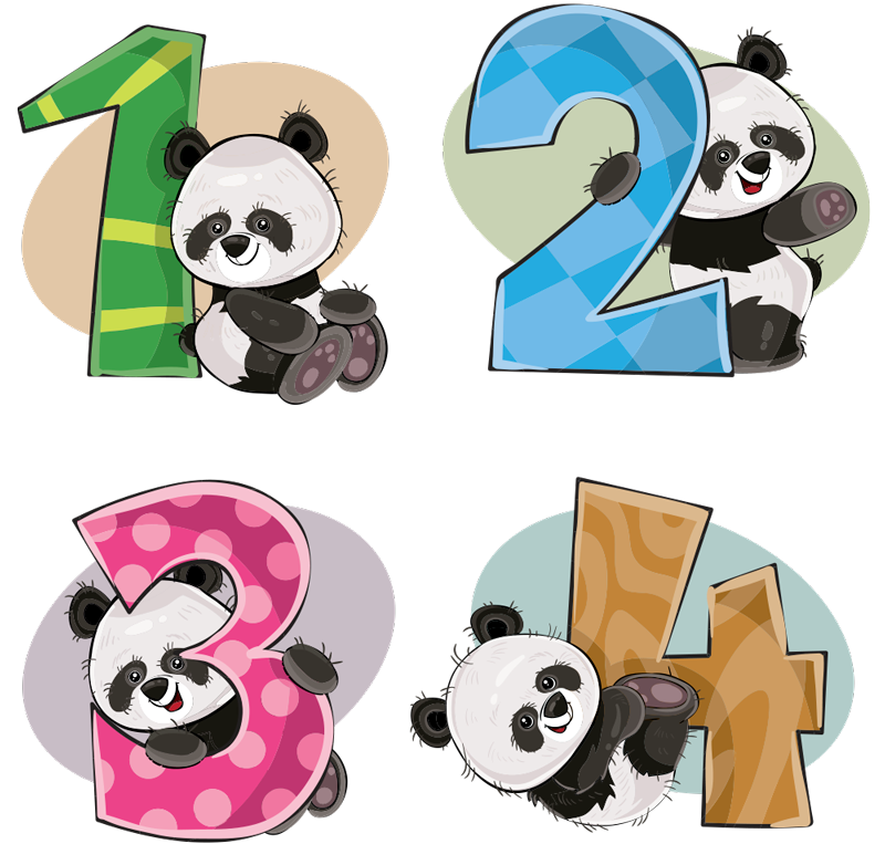Otroške vinilna preproga 4 pandački - TenStickers