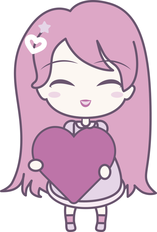 Otroške vinilna preproga dekle iz anime prinaša ljubezen - TenStickers