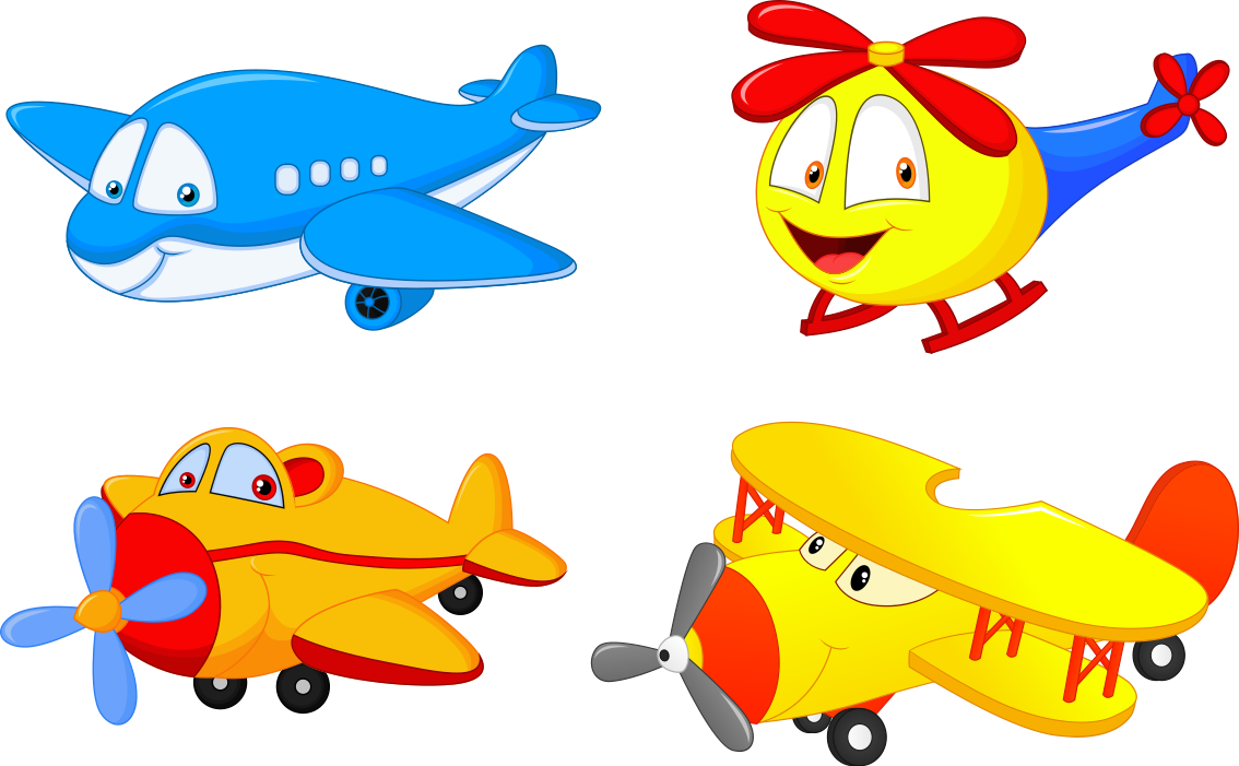 Otroške vinilna preproga letala in helikopterji z obrazi - TenStickers