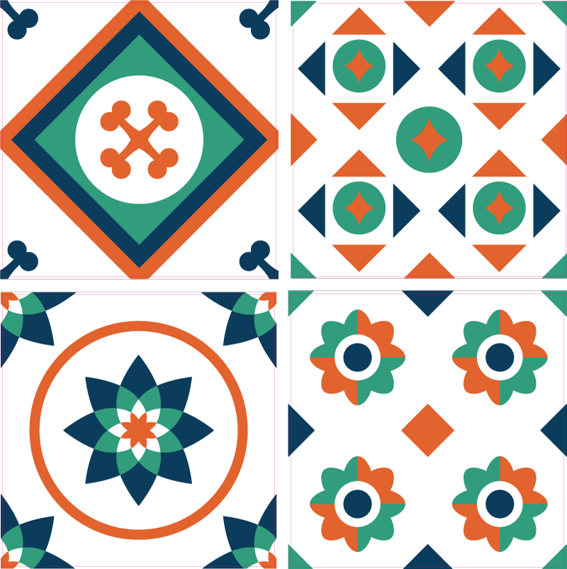 Vinilna preproga za kopalnico geometrijske ploščice - TenStickers