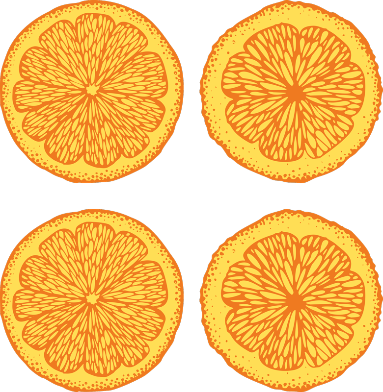 Vinilna preproga za kuhinjo z oranžnimi nalepkami - TenStickers
