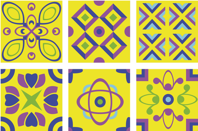 Vinilna preproga za kuhinjo psihedelične simetrije - TenStickers