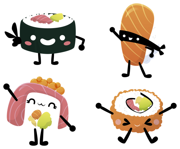 Vinilna preproga za kuhinjo ljubki sushi - TenStickers