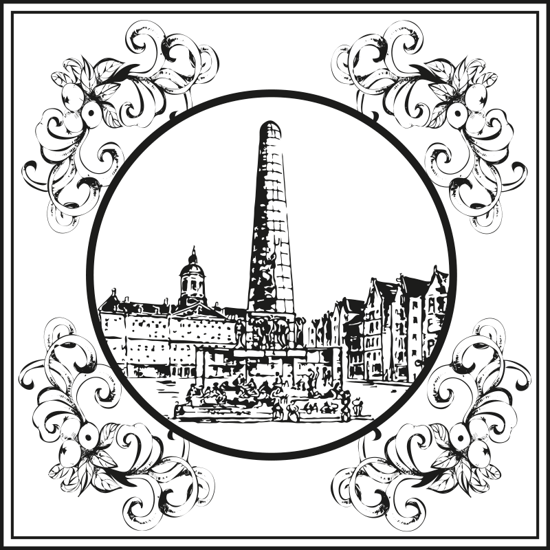 Vinilna preproga za kuhinjo amsterdam trg dam - TenStickers