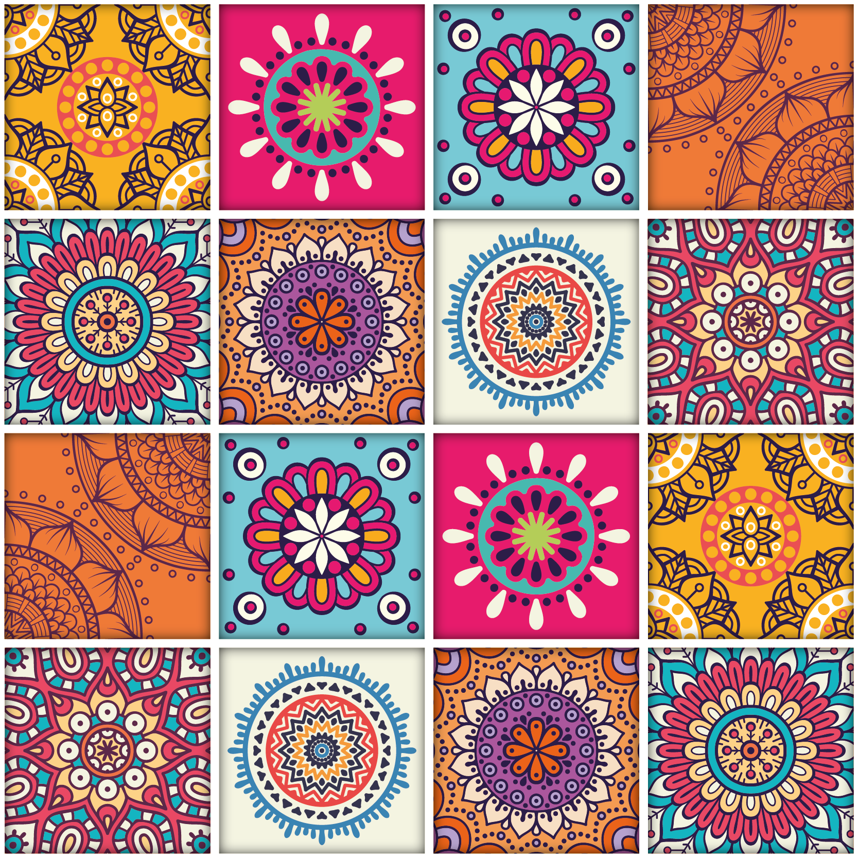 Vinilna preproga za kuhinjo mandala ploščice - TenStickers