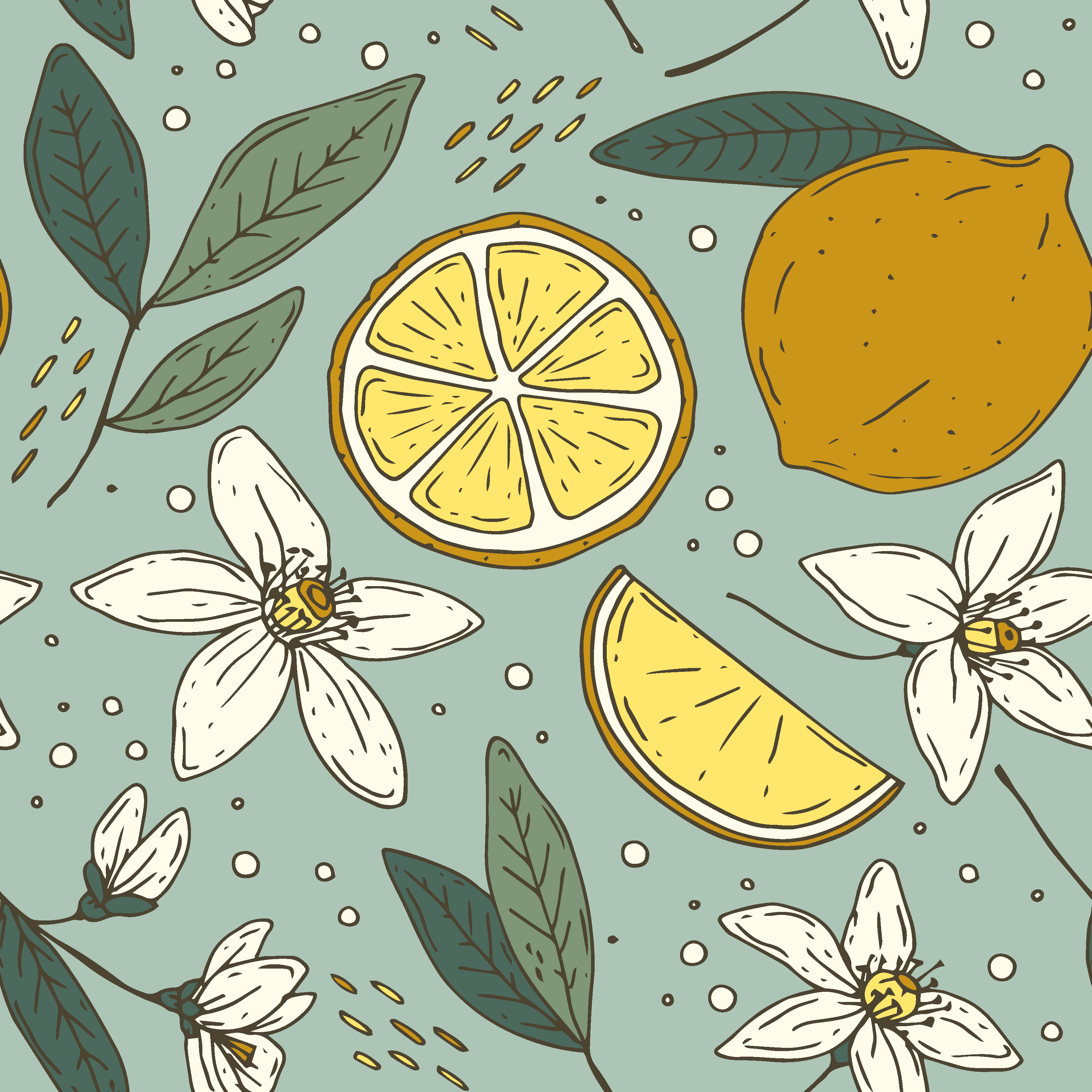 Vinilna preproga za kuhinjo pisan limonin vzorec - TenStickers