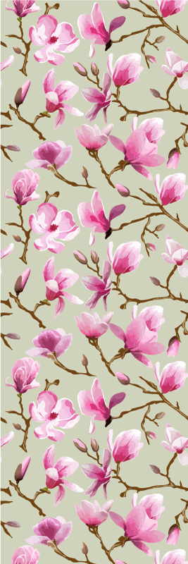 Vinilne preproge za spalnico čudovita vijolična magnolija - TenStickers
