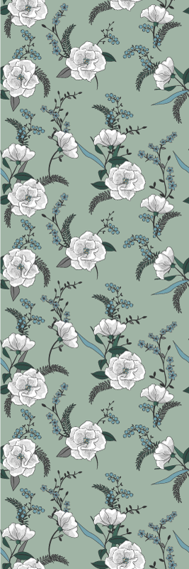 Vinilne preproge za spalnico čudovita bela magnolija - TenStickers
