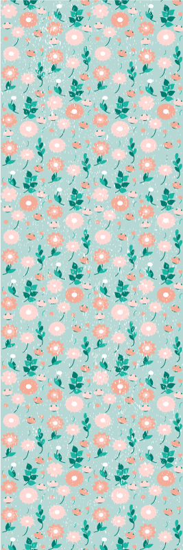 Vinilne preproge za spalnico modra cvetlična shabby chic - TenStickers