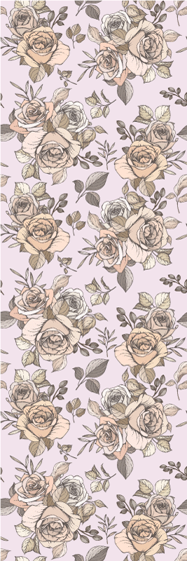 Vinilne preproge za spalnico v slogu shabby chic z rožami - TenStickers