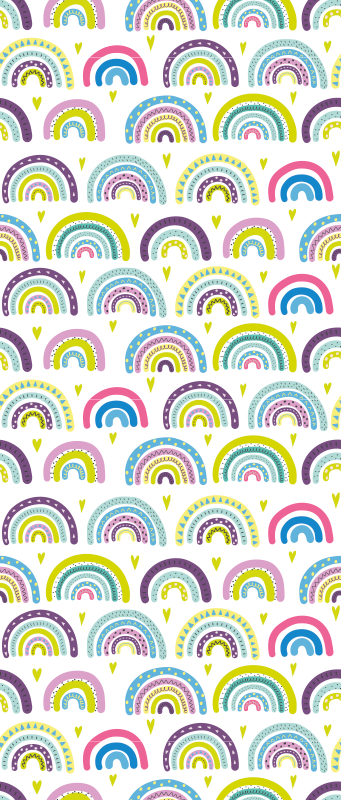 Vinilne preproge za spalnico barvit abstrakten motiv mavrice - TenStickers