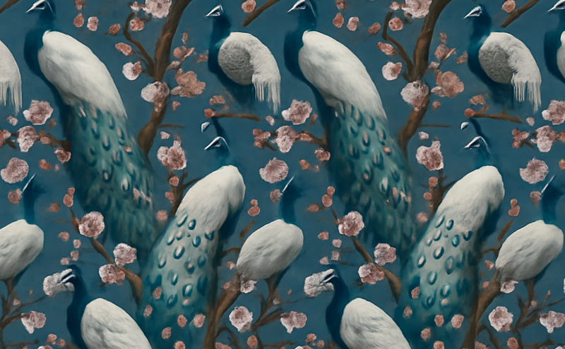 Vinilne preproge za spalnico elegantni lepi pavovi - TenStickers