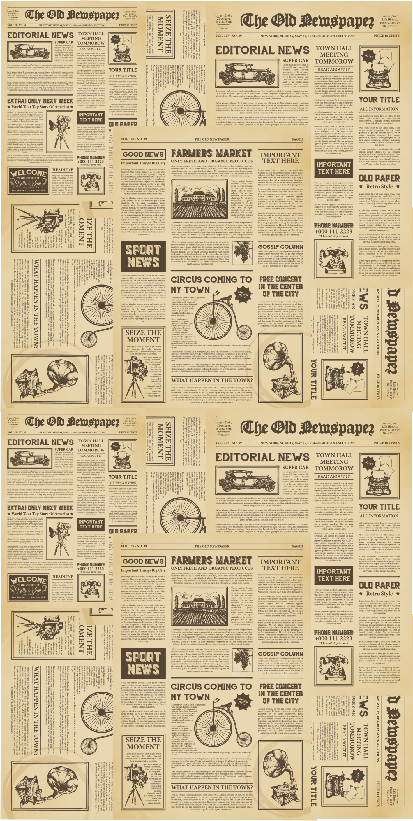 Vinilne preproge za študijsko sobo vintage ameriške časopise - TenStickers