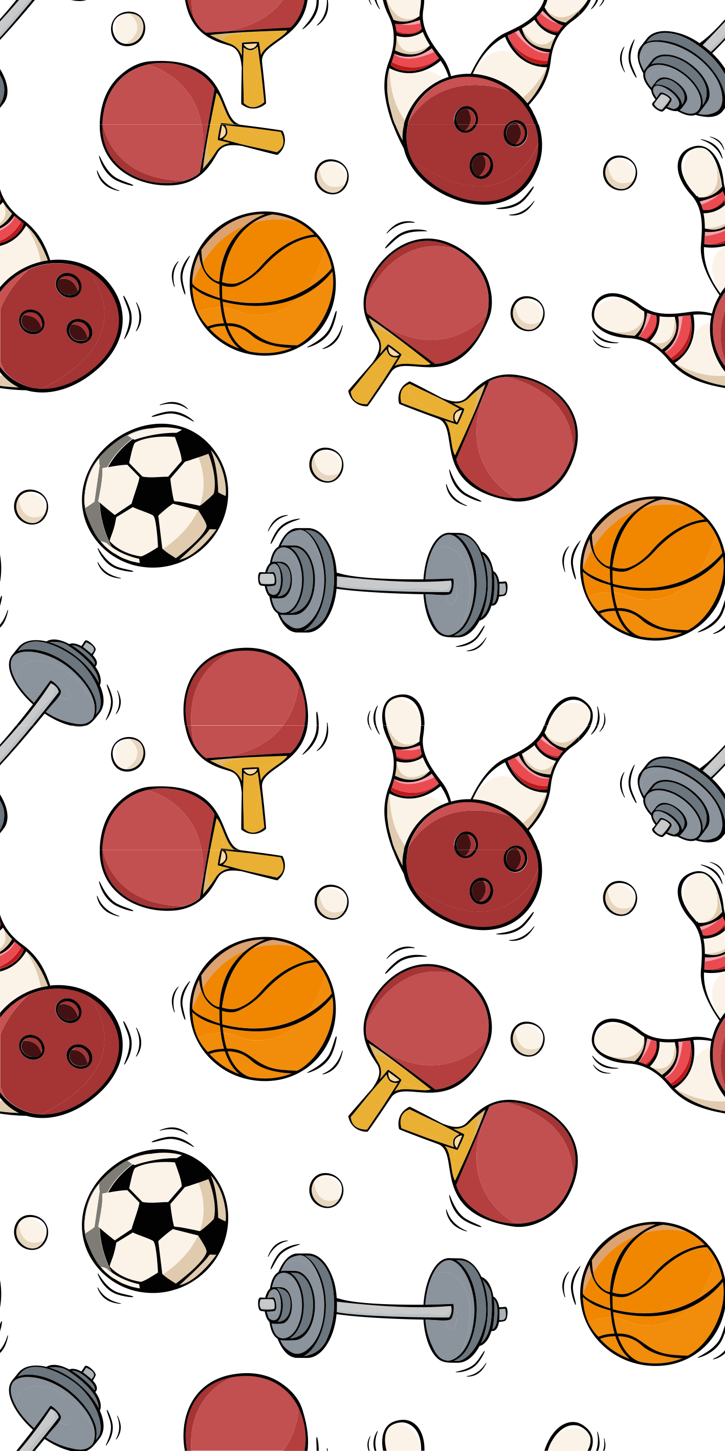 Vinilne preproge za spalnico športna oprema v risanem slogu - TenStickers