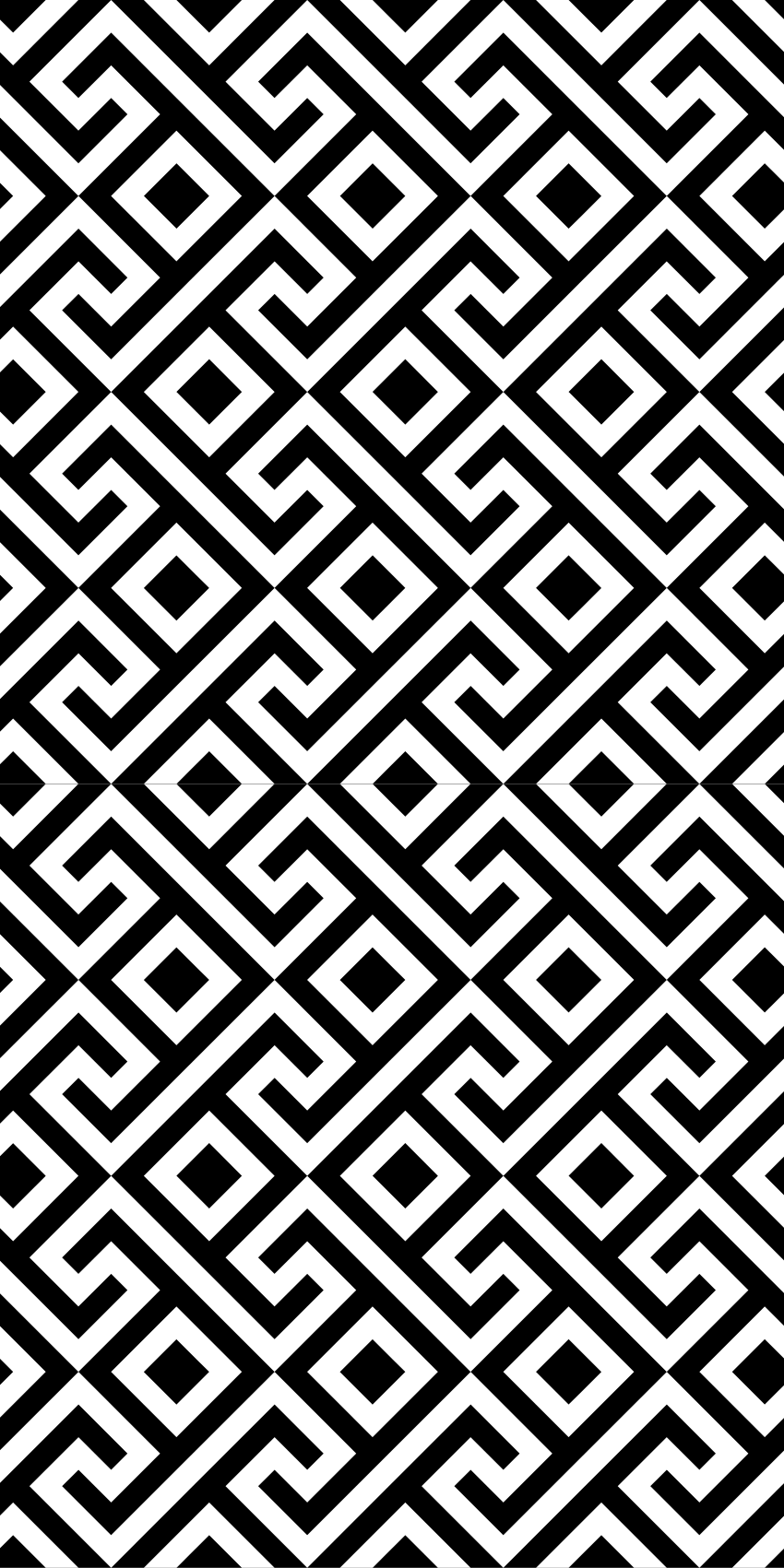 Skandinavski vinilni preproga črno-bela zapletena geometrija - TenStickers