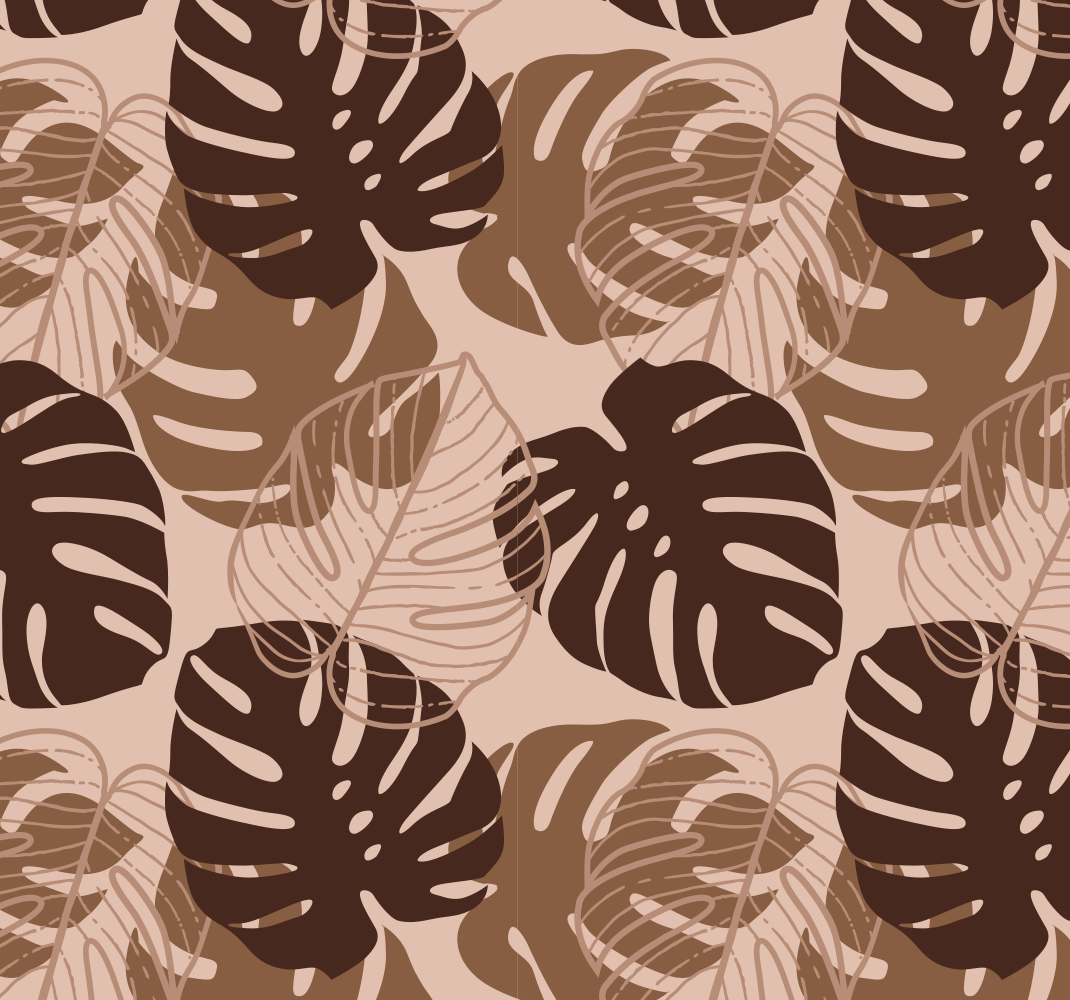 Naravne vinilne preproge rjava monstera deliciosa - TenStickers