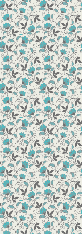 Naravne vinilnea preproga teal lotus cvet - TenStickers
