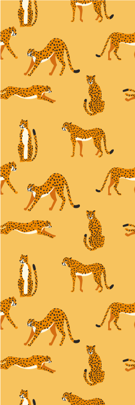 Tepih z živalskim potiskom rumeni leopardji grafični vzorec - TenStickers