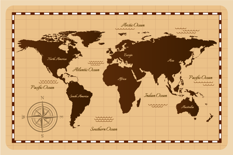 Vinilna preproga z zemljevidom sveta atlas - TenStickers