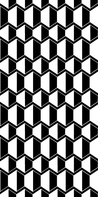 Vinilne talne obloge z teksturo črno-bele hexagone - TenStickers