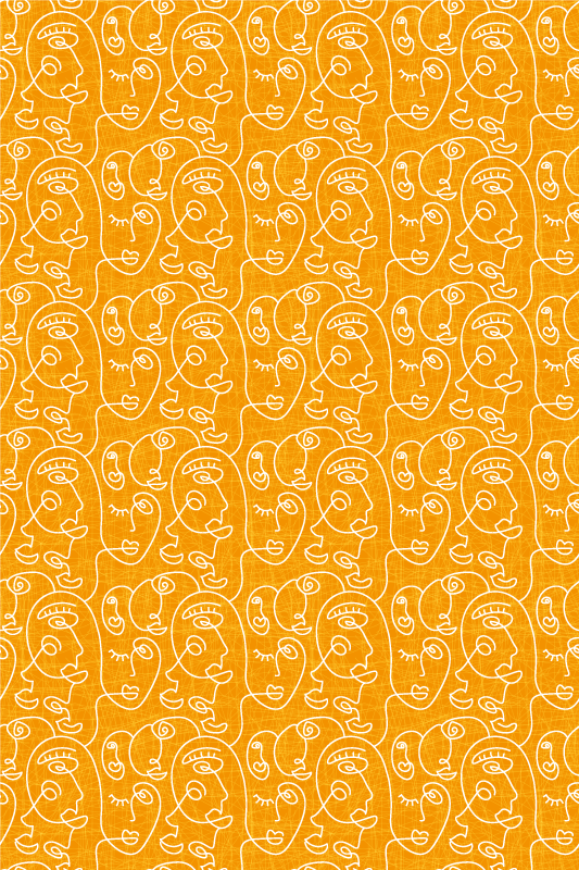 Vinilne talne obloge z teksturo abstraktne oranžne ženske - TenStickers