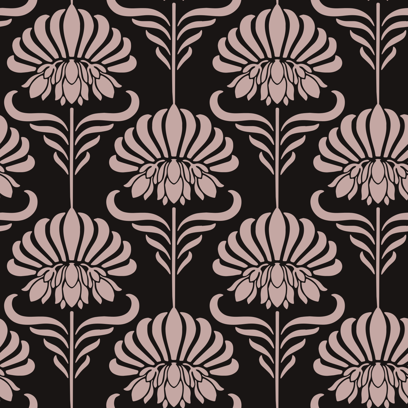 Vintage vinilna preproga z motivi art nouveau - TenStickers