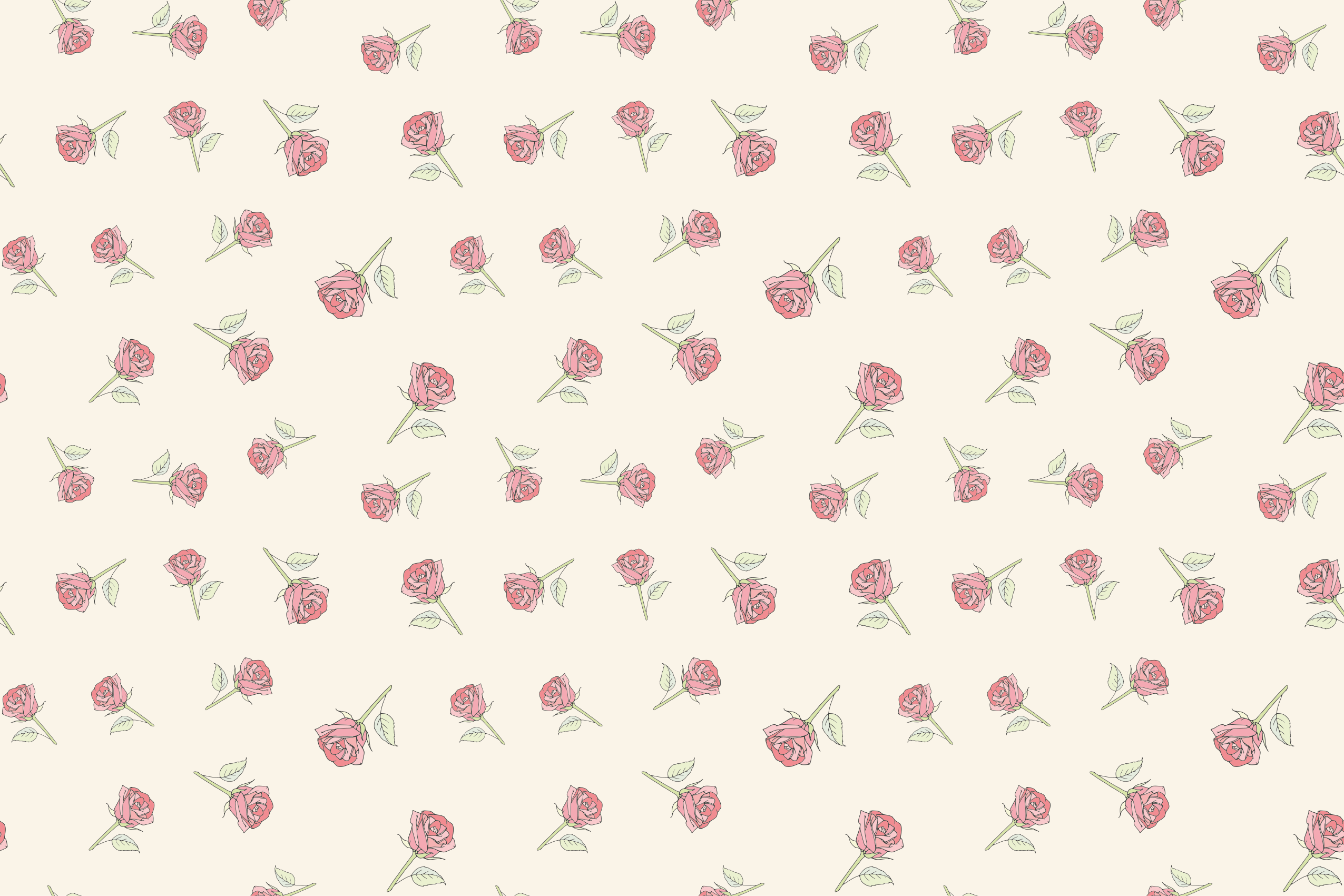 Vintage vinilna preproga romantični vintage rožnati vzorec - TenStickers