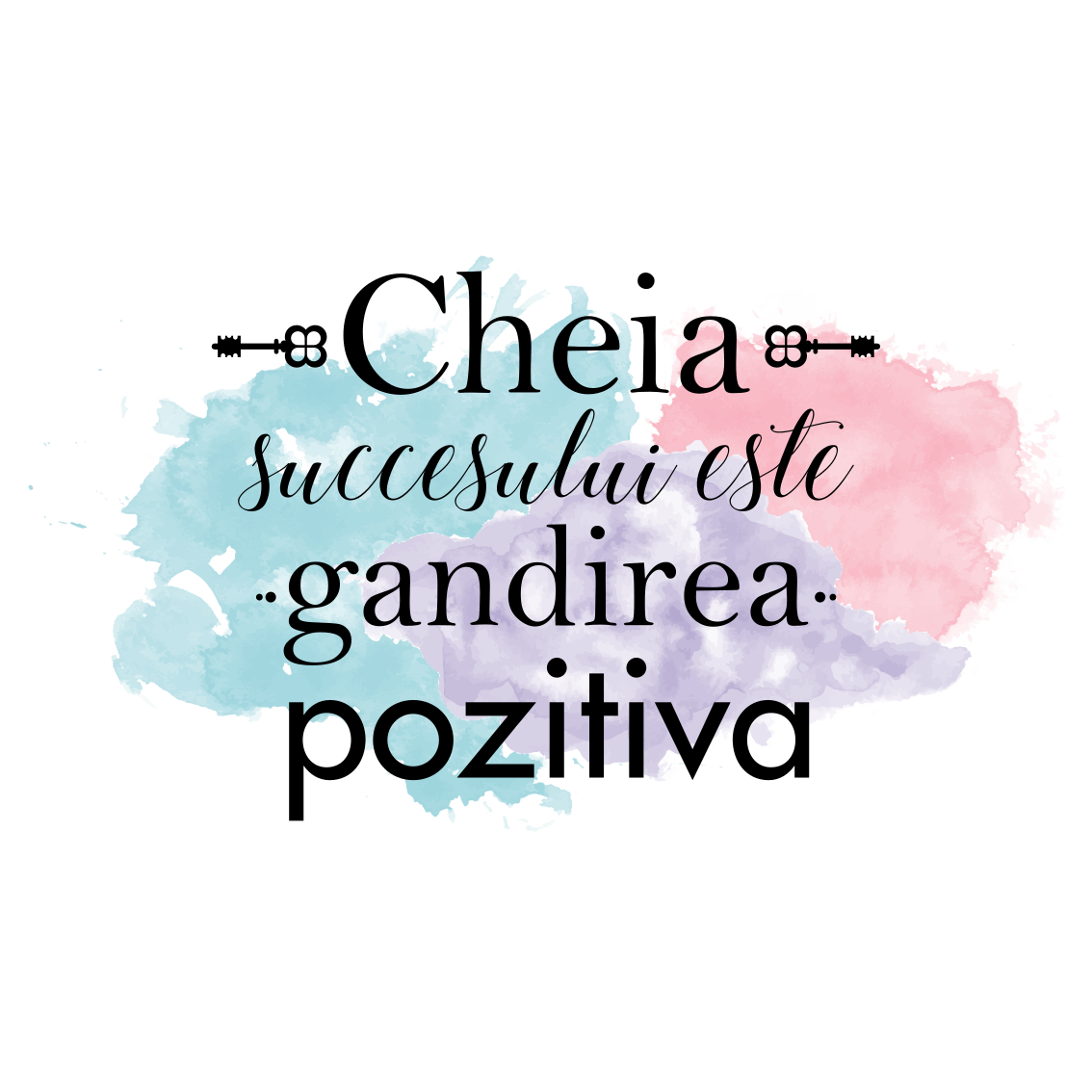 Vinilne preproge z napisom ključ uspeha je pozitivna misel - TenStickers