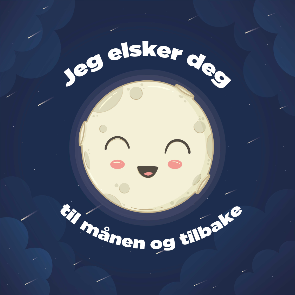 Vinilne preproge z napisom ljubim te do lune - TenStickers