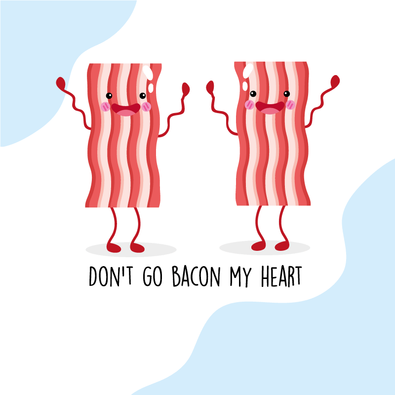Vinilne preproge z napisom smešna misel z baconom - TenStickers