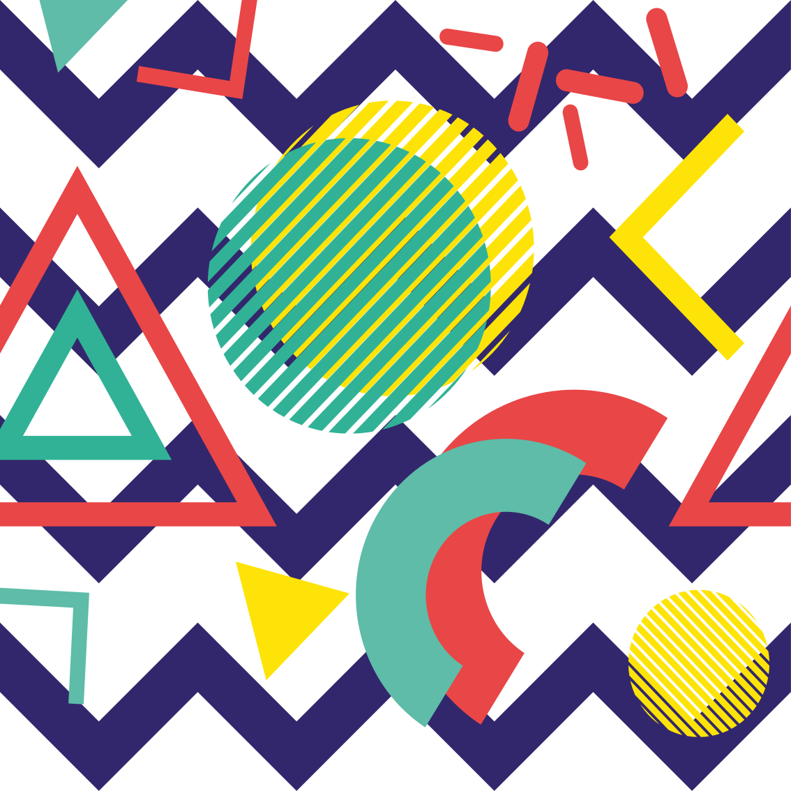 Vinilne preproge z geometrijskimi vzorci močne barve - TenStickers