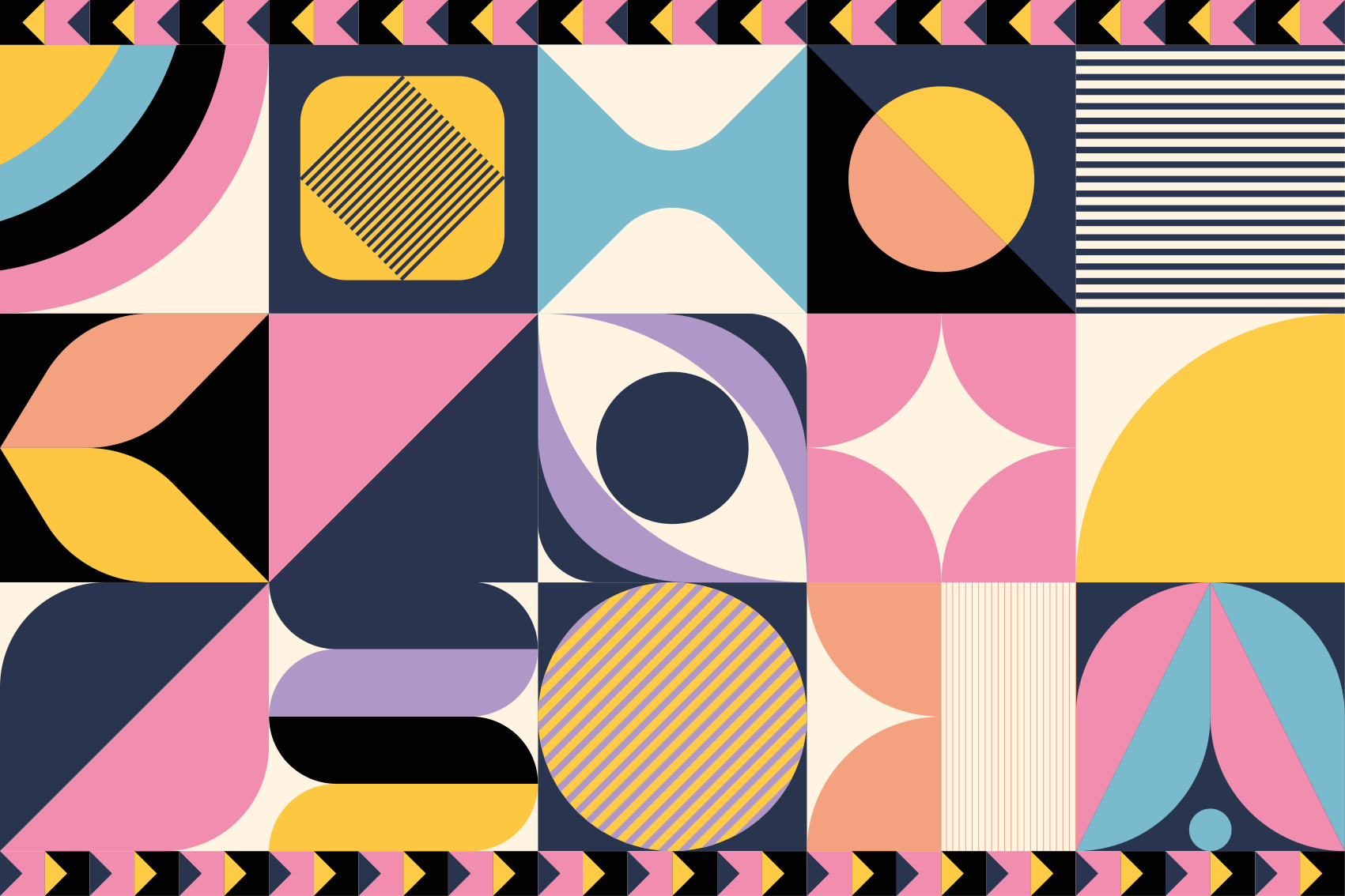 Vinilne preproge z geometrijskimi vzorci umetnost več figur - TenStickers