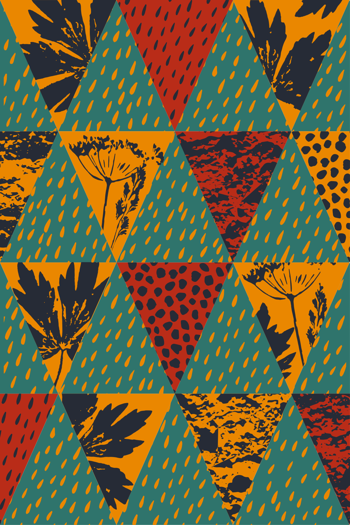 Vinilne preproge z geometrijskimi vzorci dežna geometrija - TenStickers