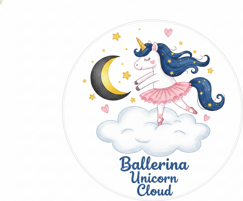Otroške vinilna preproga baletka enorog na oblaku - TenStickers