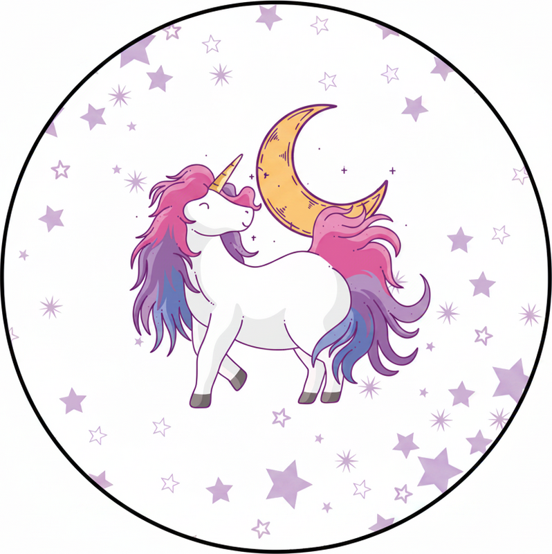 Otroške vinilna preproga enorog in luna - TenStickers