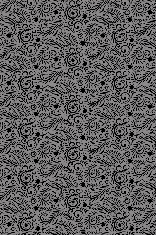 Siva vinilna preproga z okrasnimi spiralami - TenStickers