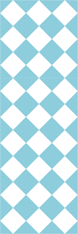 Vinilna preproga za hodnik modro-bela kvadratna zasnova - TenStickers