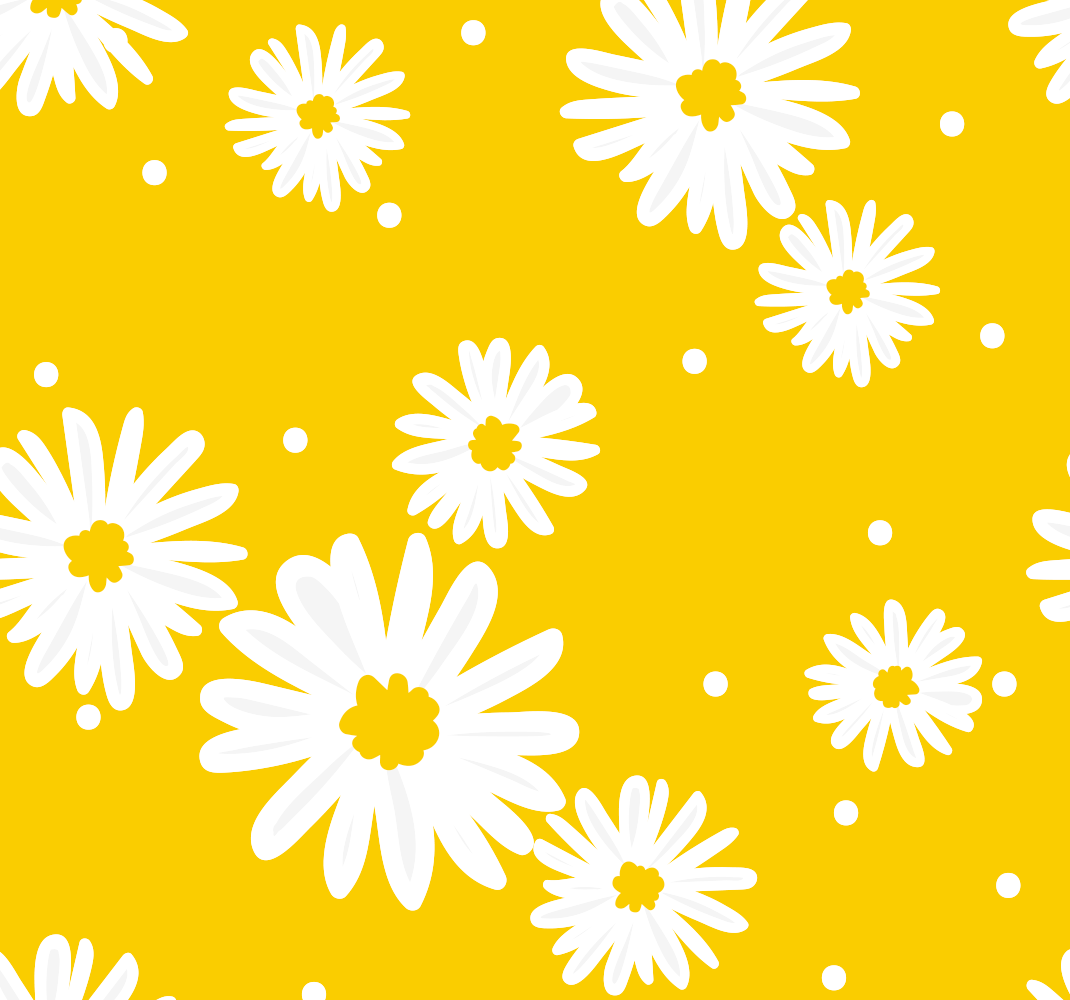 Rumeno vinilno preproga z marjeticami na rumeni podlagi - TenStickers