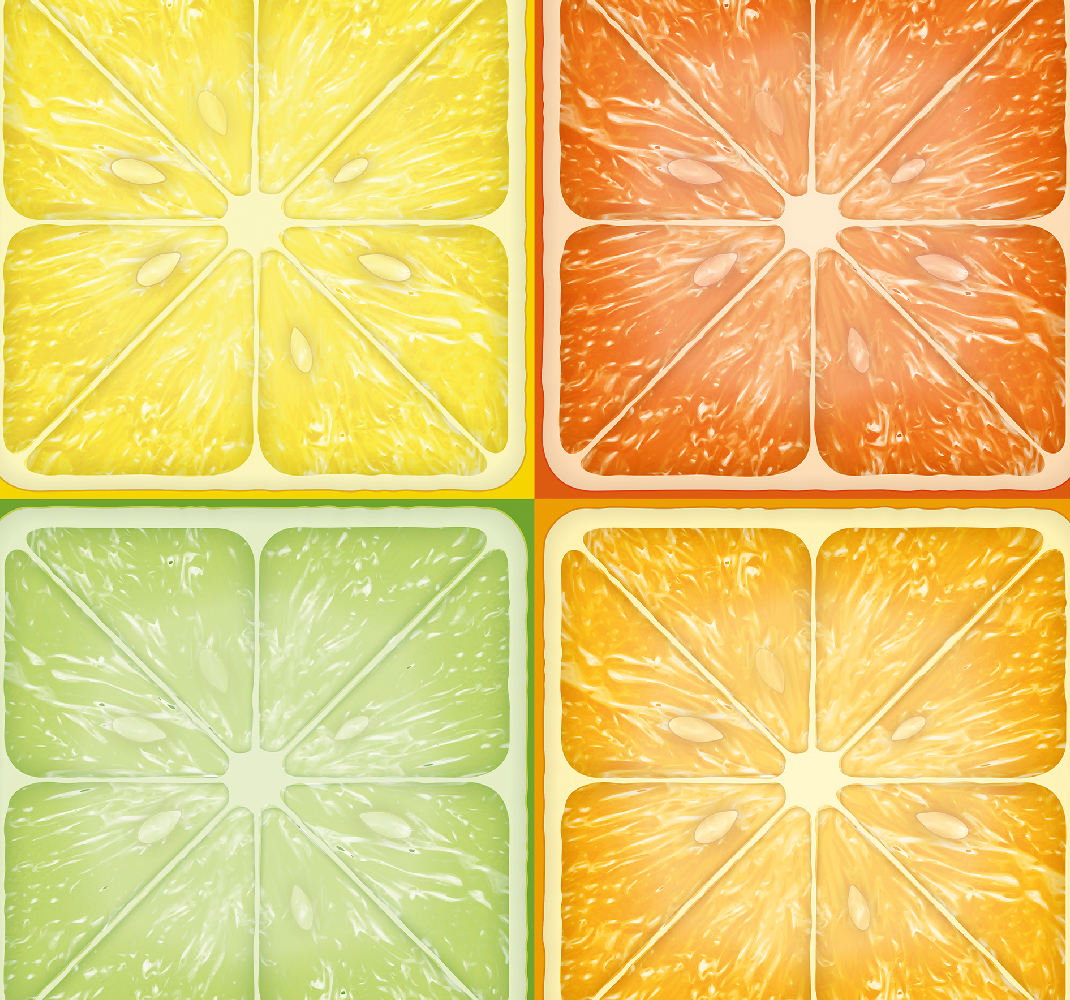 Rumeno vinilno preproga barvita citrusna tekstura - TenStickers
