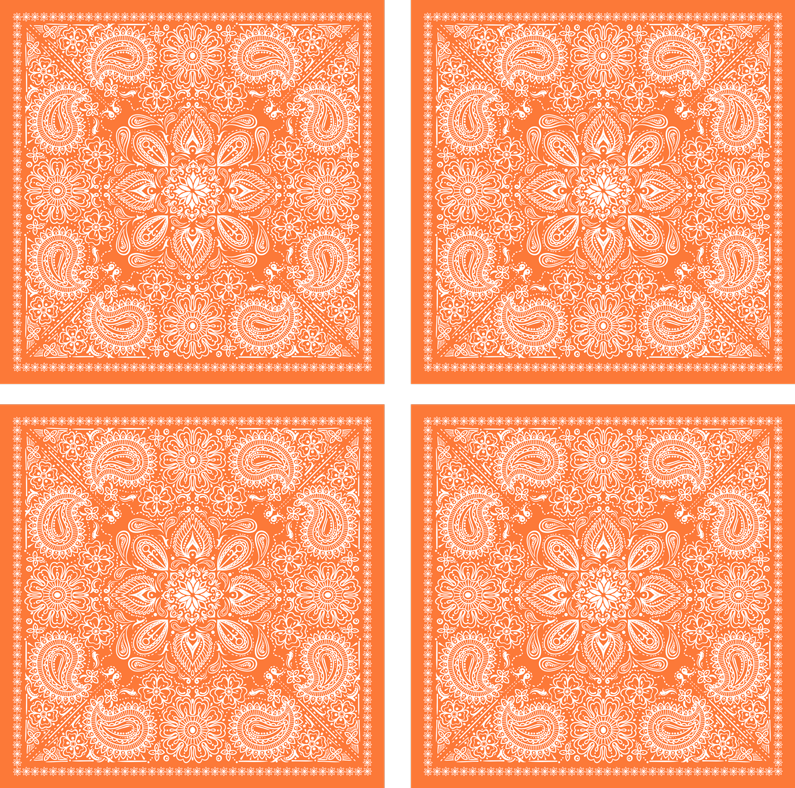 Oranžni vinilni preproga paisley ploščice - TenStickers