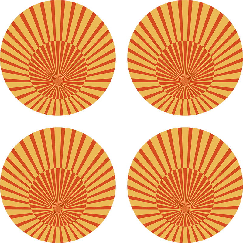 Oranžni vinilni preproga 70-ih sončni krog - TenStickers