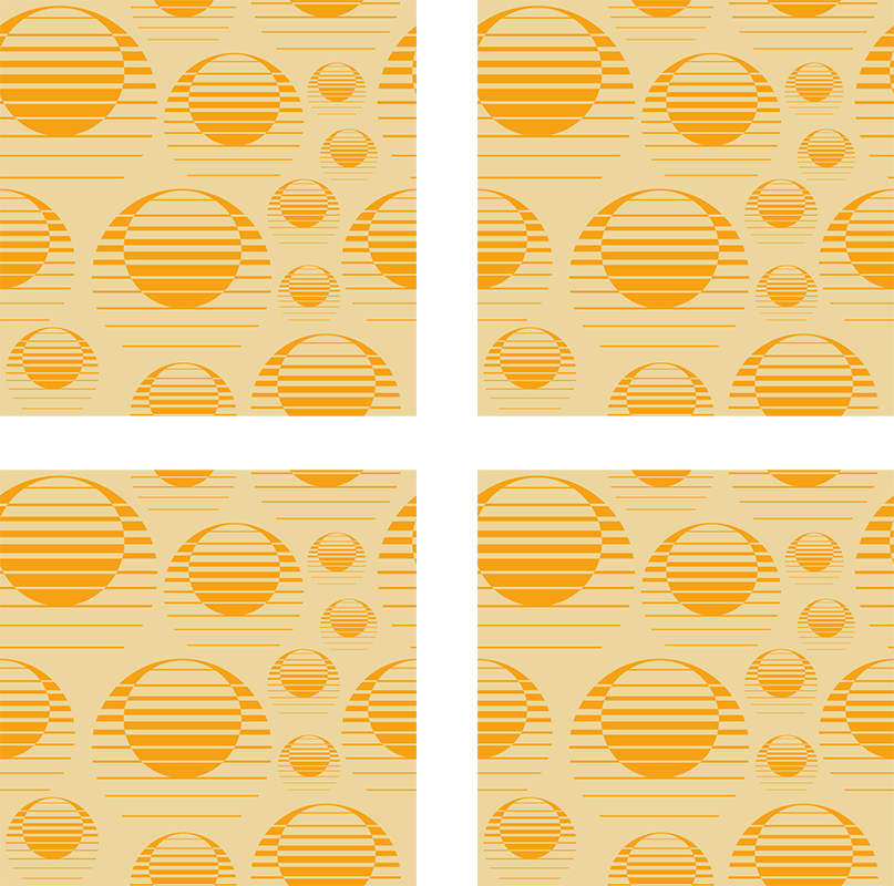 Oranžni vinilni preproga retro sončni vzorec - TenStickers