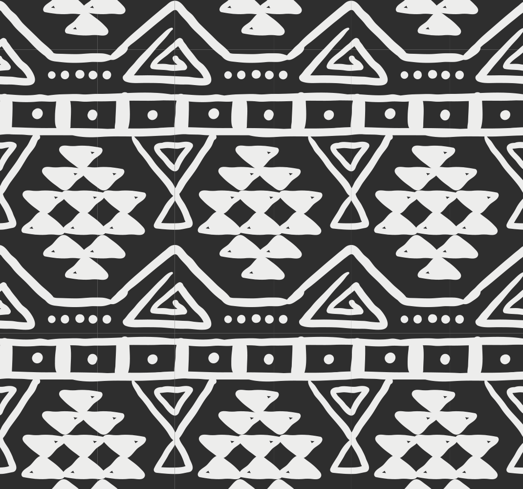 Črni vinilni preproga črno-bela boho vzorčasta - TenStickers