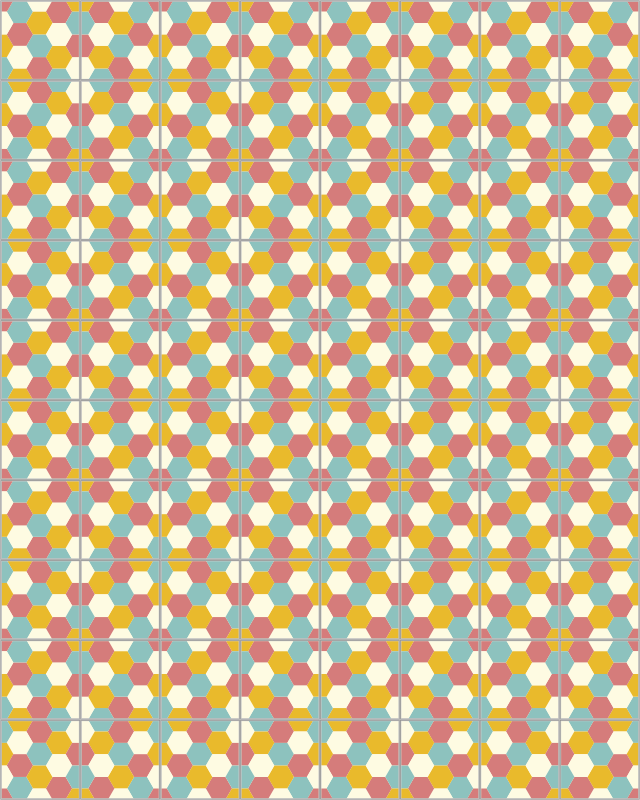 Barvita šesterokotniki geometrijska vinilna preproga - TenStickers