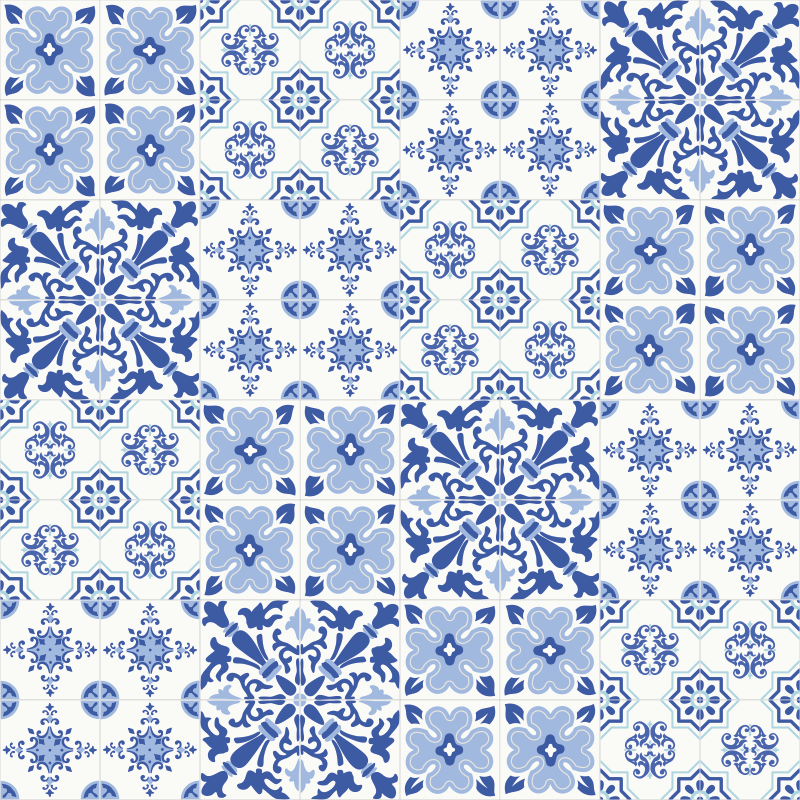 Osupljiva portugalska ploščica vinilna preproga za dnevno sobo - TenStickers