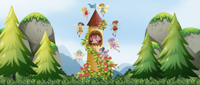 čudovita pravljica vinilna preproga za dojenčke - TenStickers