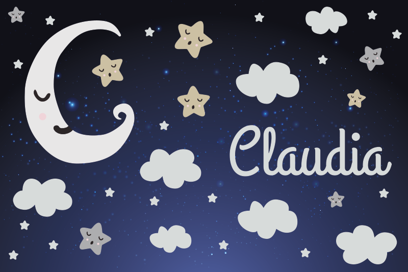 Prilagodljiv dizajn zvezdnate noči Tepihi z imeni po meri - TenStickers